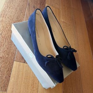 Peter Kaiser Navy Suede Heels with Bow
